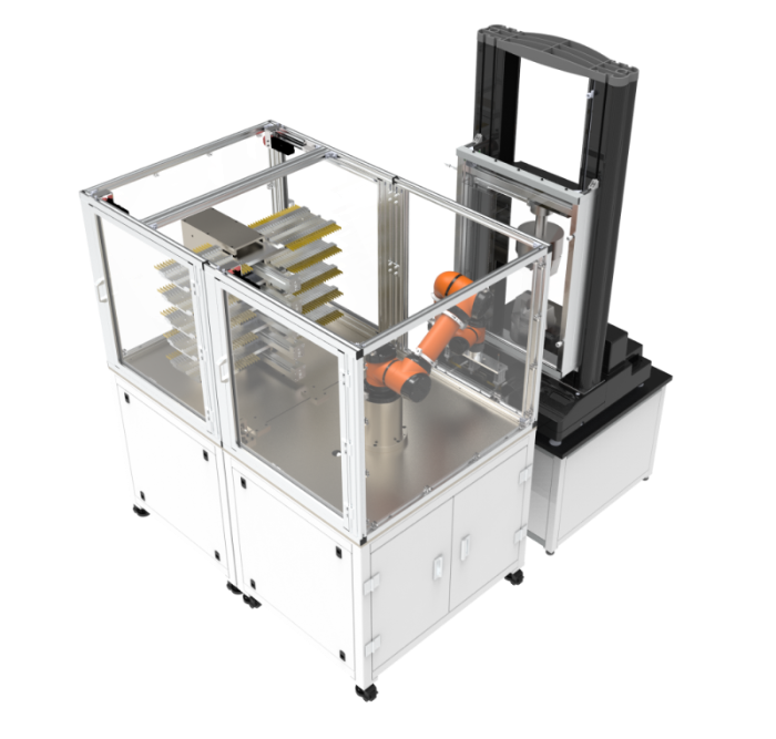 Robotic fully automatic rubber material tensile testing machine